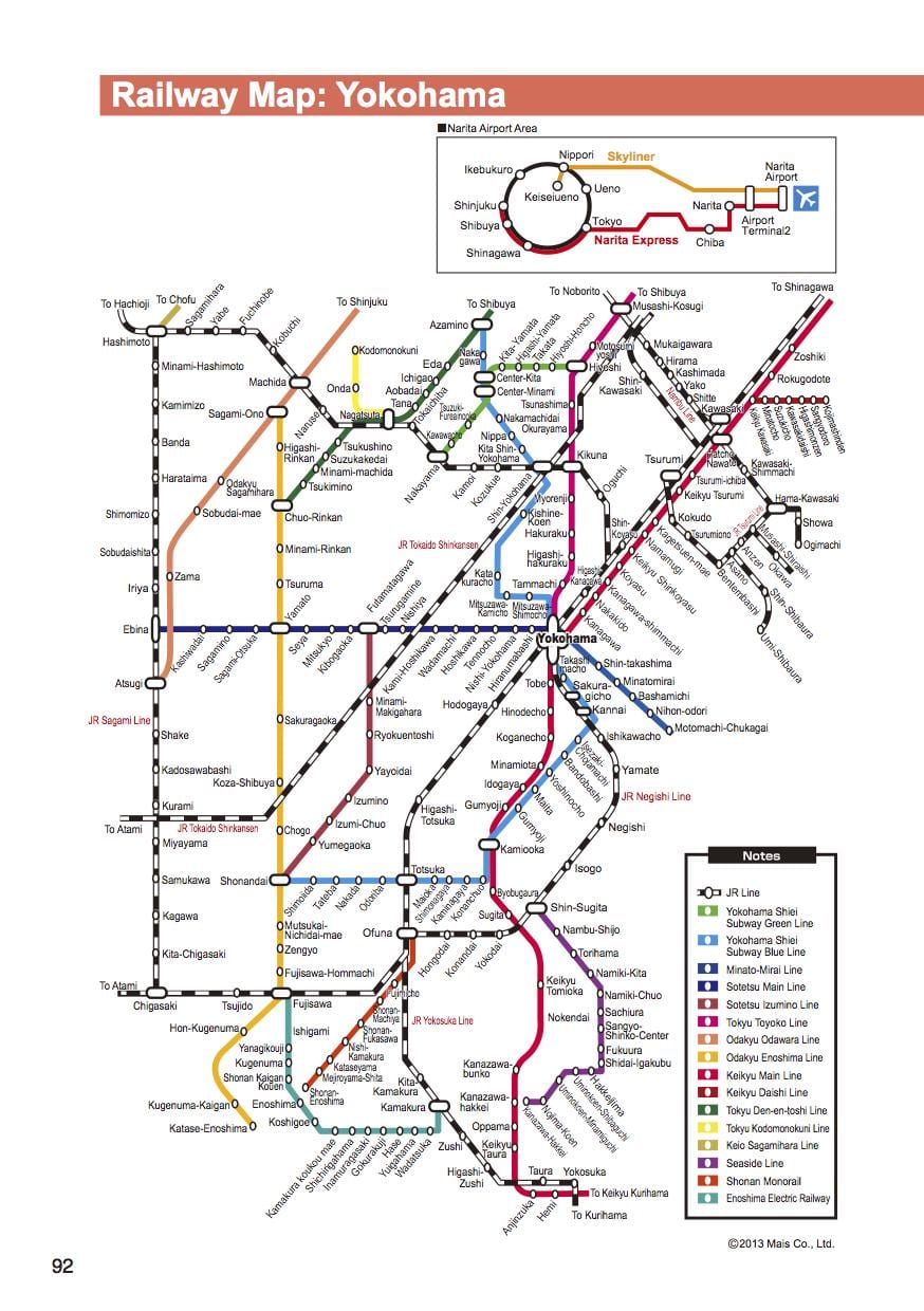横滨铁路地图